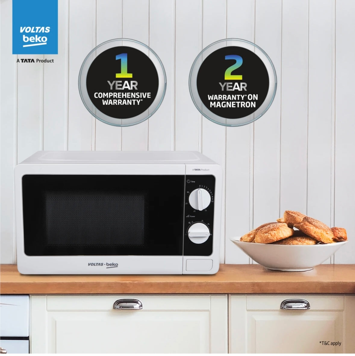 Voltas Beko 20 L 700 W Smart Solo Microwave Oven
(MS2OMPW10, White)