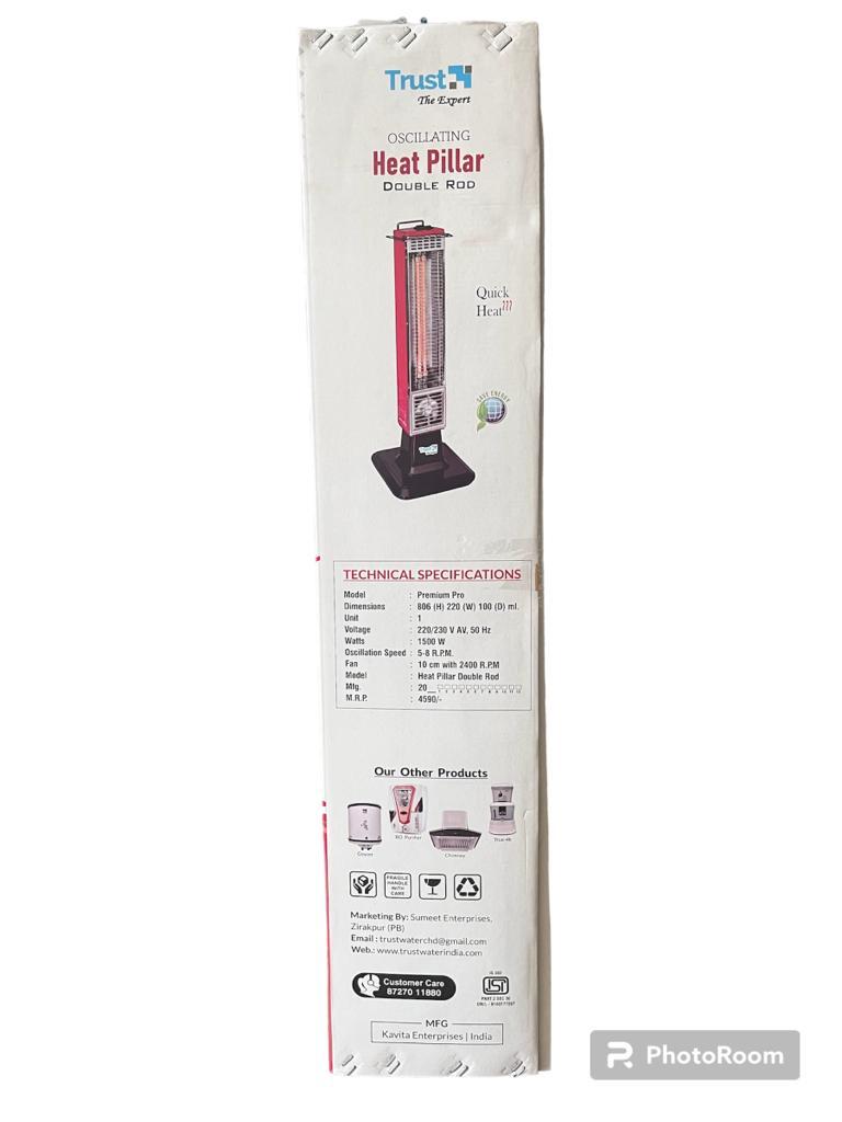 Trust the expert double rod heat pillar with 180 degree oscillation 750 watt - Trust Water Care