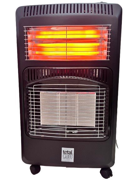 Trust the expert gas heater 2 in 1 With Regulator Fast Heating, Energy Saving, Anti-tilt Protection, Portable With Castor Wheels Ideal For Home & Office Instant Heat | Black