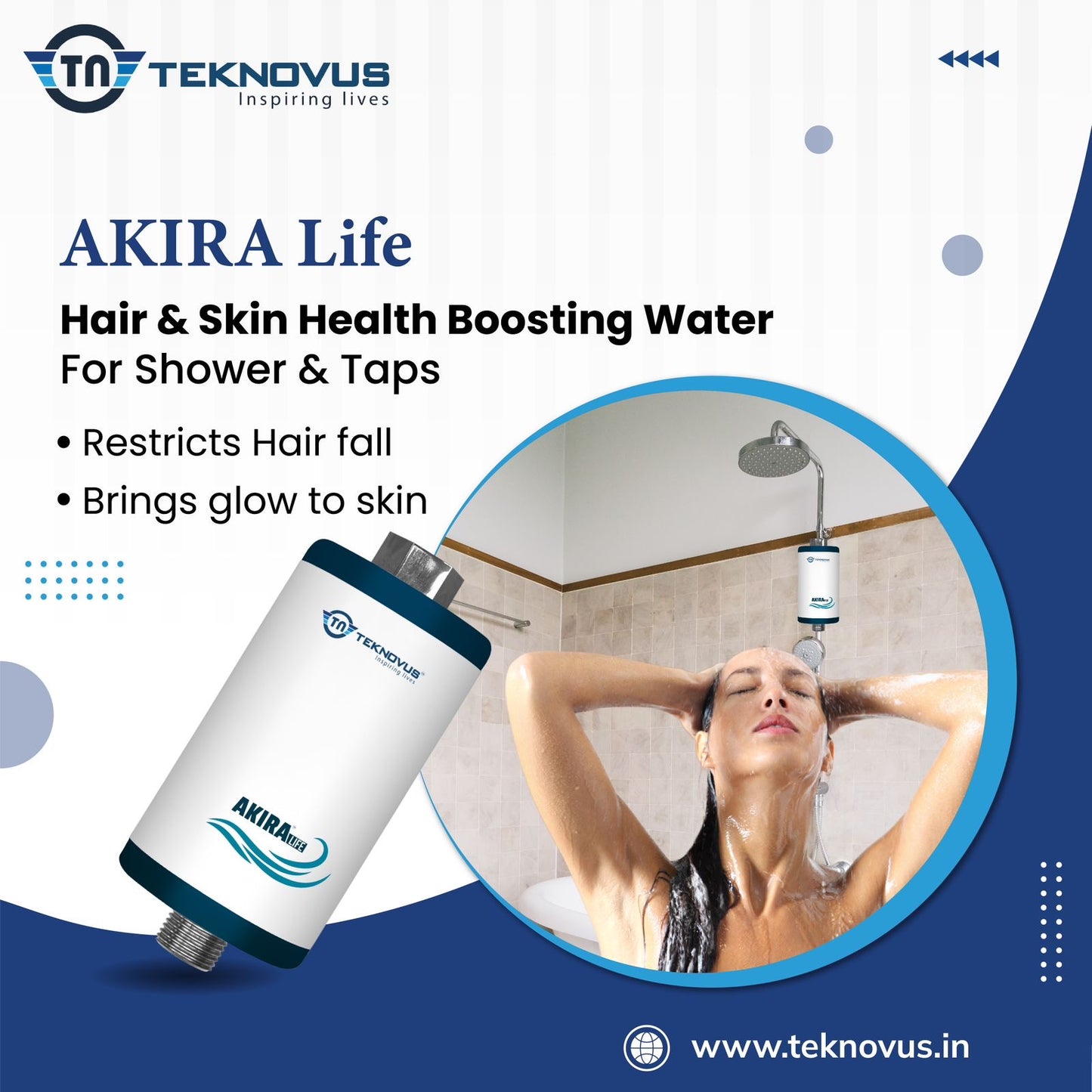 Akira life water softener for shower, tap, any washroom use. - Trust Water Care