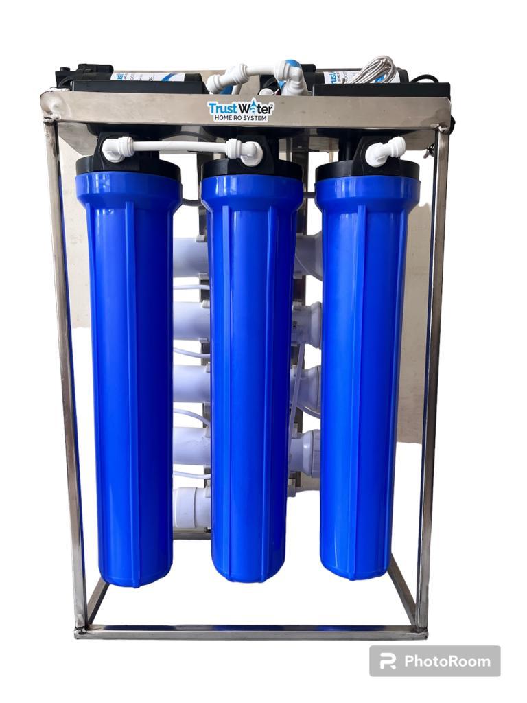 TRUST WATER 50 LPH RO Water Purifier with TDS Adjester Full Stainless Steel Body Works Upto 3000 tds Commercial RO Water Purifier Plant 50 liter - Trust Water Care