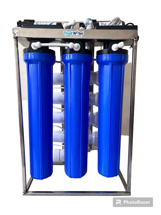 TRUST WATER 50 LPH RO Water Purifier with TDS Adjester Full Stainless Steel Body Works Upto 3000 tds Commercial RO Water Purifier Plant 50 liter - Trust Water Care