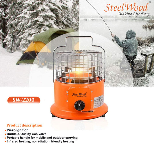 3 in 1 LPG Gas Heater with Stove & BBQ Grill | Portable Infrared Heating for Home, Camping & Outdoor Cooking